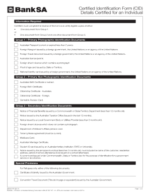 Certified Identification Form