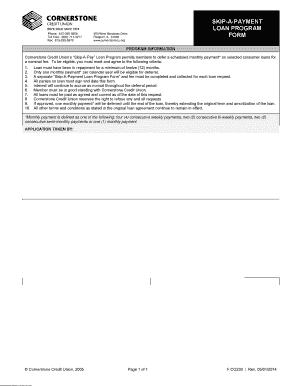 Skip-A-Payment Loan Program Form