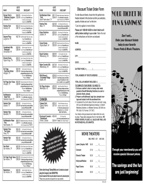 Discount Ticket Order Form