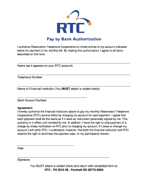 Pay by Bank Authorization Form