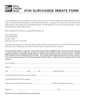 ATM Surcharge Rebate Form