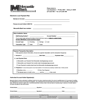 Electronic Loan Payment Plan