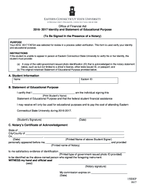 2016-2017 Identity and Statement of Educational Purpose