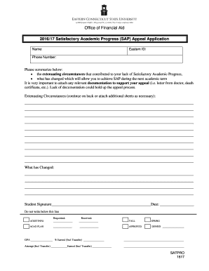 Satisfactory Academic Progress Appeal Application