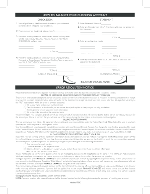 Checking Account Balance Form