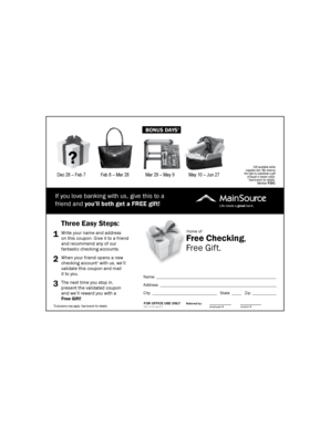 Bank Referral Gift Coupon