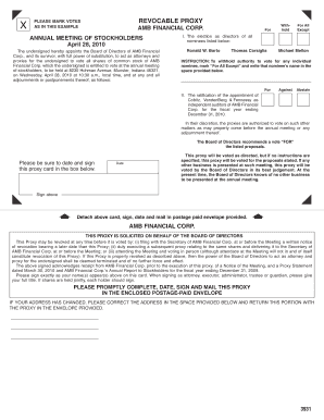 AMB Financial Corp. Revocable Proxy
