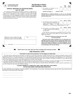 AMB Financial Corp Proxy Voting Form