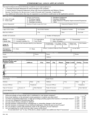 Commercial Loan Application Form
