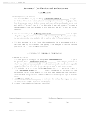 Borrowers' Certification and Authorization