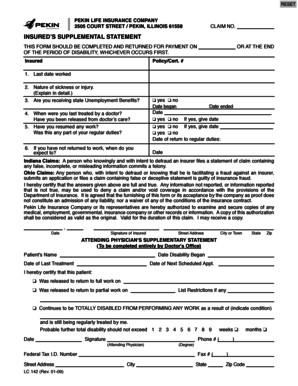 Insured Supplemental Statement