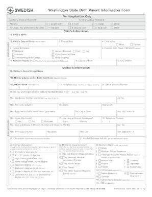 Washington State Birth Parent Information Form