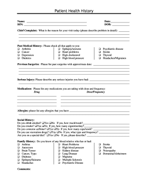 Patient Health History Form
