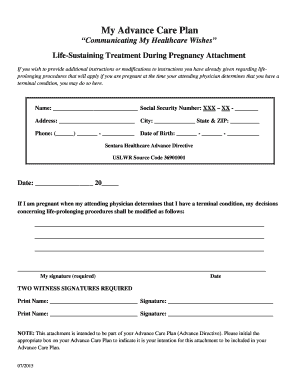 Advance Directive Pregnancy Attachment
