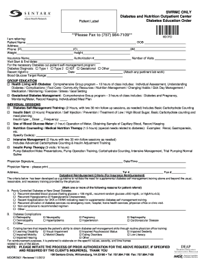 Diabetes Education Order Form