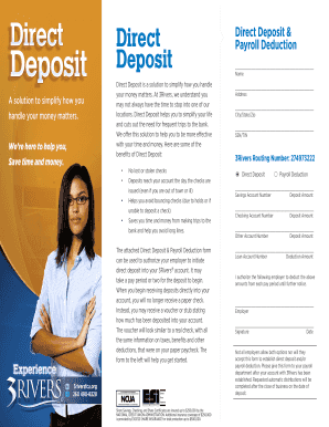 Direct Deposit & Payroll Deduction Form