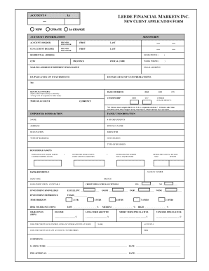 New Client Application Form