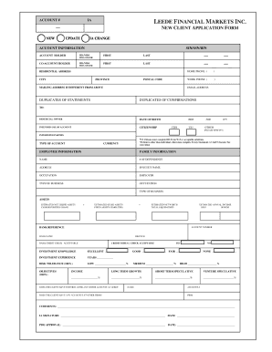 New Client Application Form