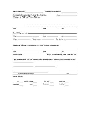 Change of Address Form