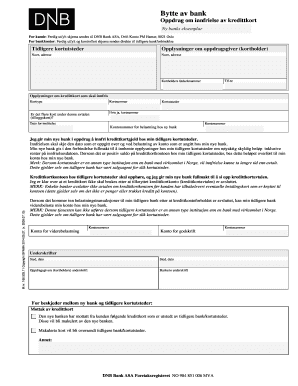 Norwegian Credit Card Settlement Form