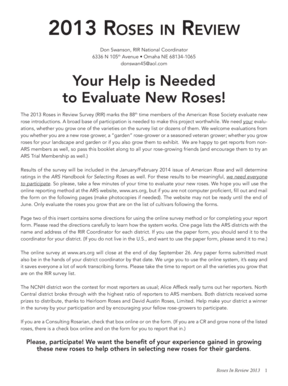 2013 Roses in Review Survey