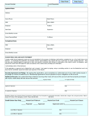 Credit Card Application Form