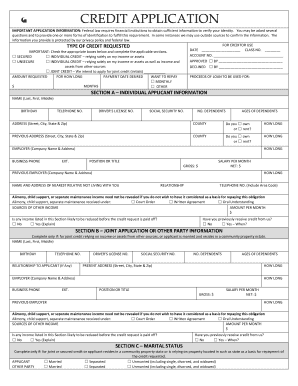 Credit Application Form