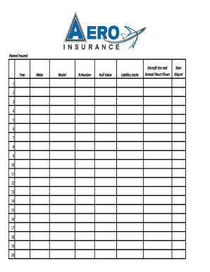 Aircraft Insurance Application Form