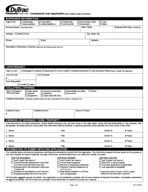 Commercial Loan Application Form