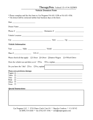 Vehicle Donation Form