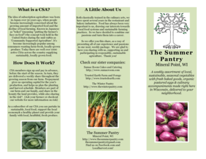 Community Supported Agriculture Membership Form