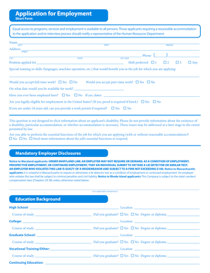 Application for Employment