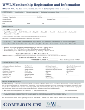 WWL Membership Registration Form