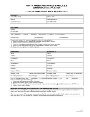 Commercial Loan Application