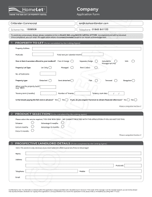 Company Tenancy Application Form