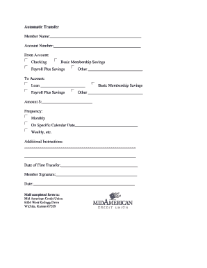 Automatic Transfer Form