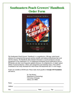 Southeastern Peach Growers Handbook Order Form