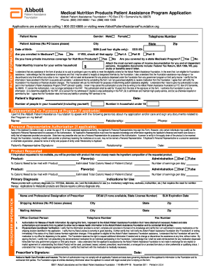 Abbott Patient Assistance Foundation Medical Nutrition Application