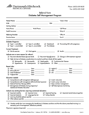 Diabetes Self Management Program Referral Form