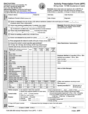 Washington State Activity Prescription Form