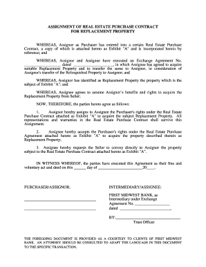 Assignment of Real Estate Purchase Contract