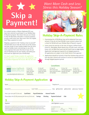 Holiday Skip-A-Payment Application