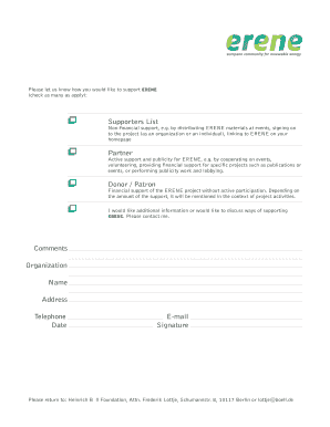 ERENE Support Form