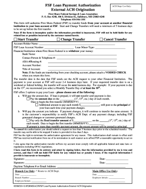 Loan Payment Authorization Form