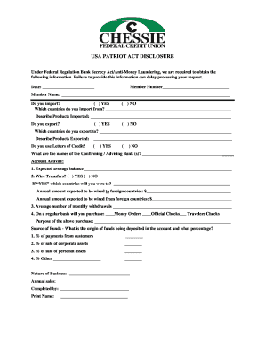 USA Patriot Act Disclosure Form