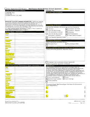 Credit Union Account Opening Form