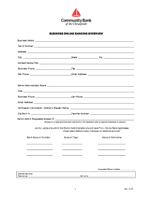 Business Online Banking Enrollment Form