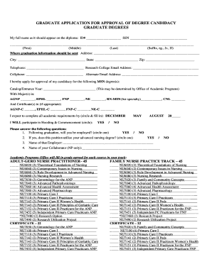 Graduate Degree Candidacy Application