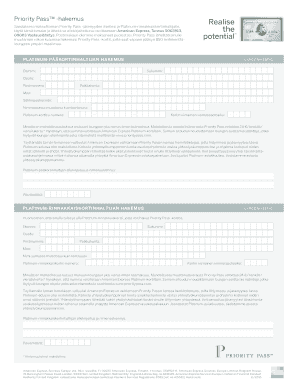 Priority Pass Application Form