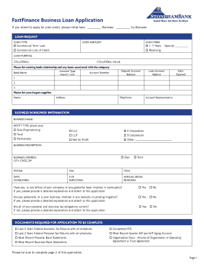 FastFinance Business Loan Application
